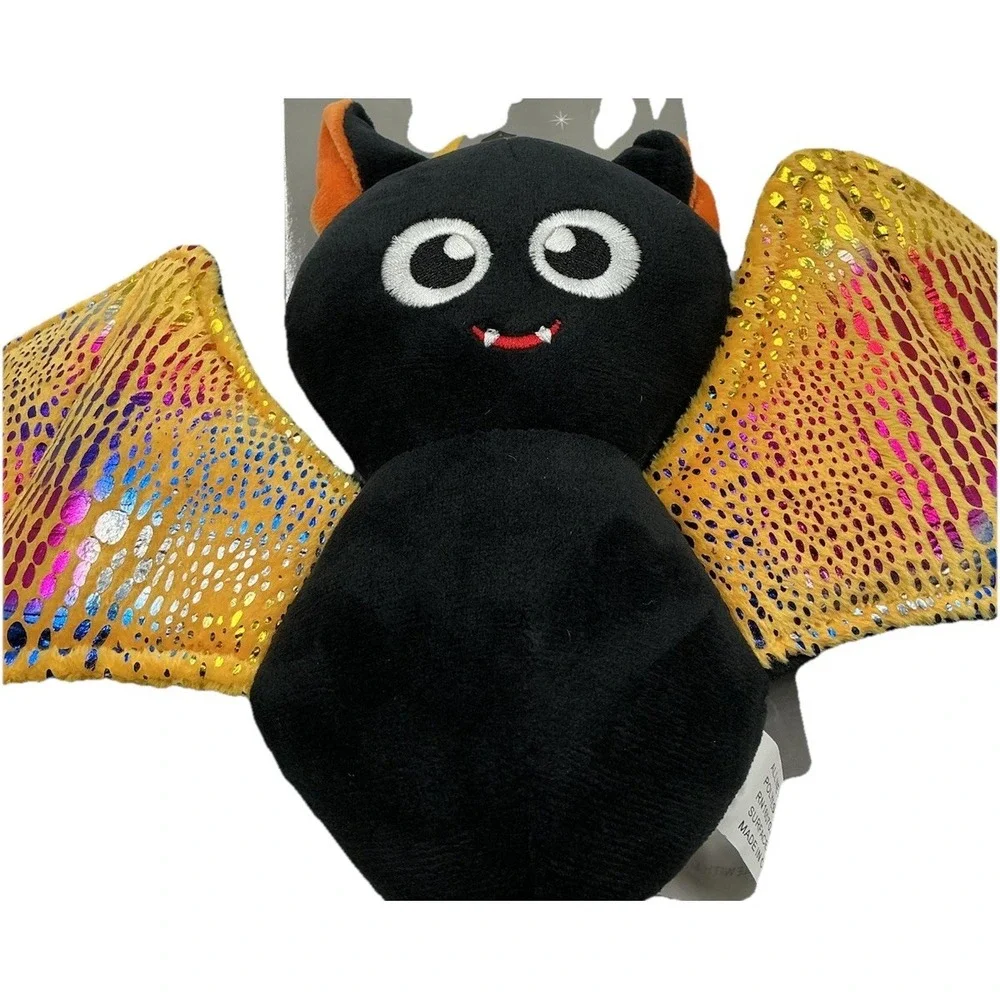 Broom & Co Vampire Bat Dog Toy Squeaker Crinkle Tug Plush Halloween Goth New